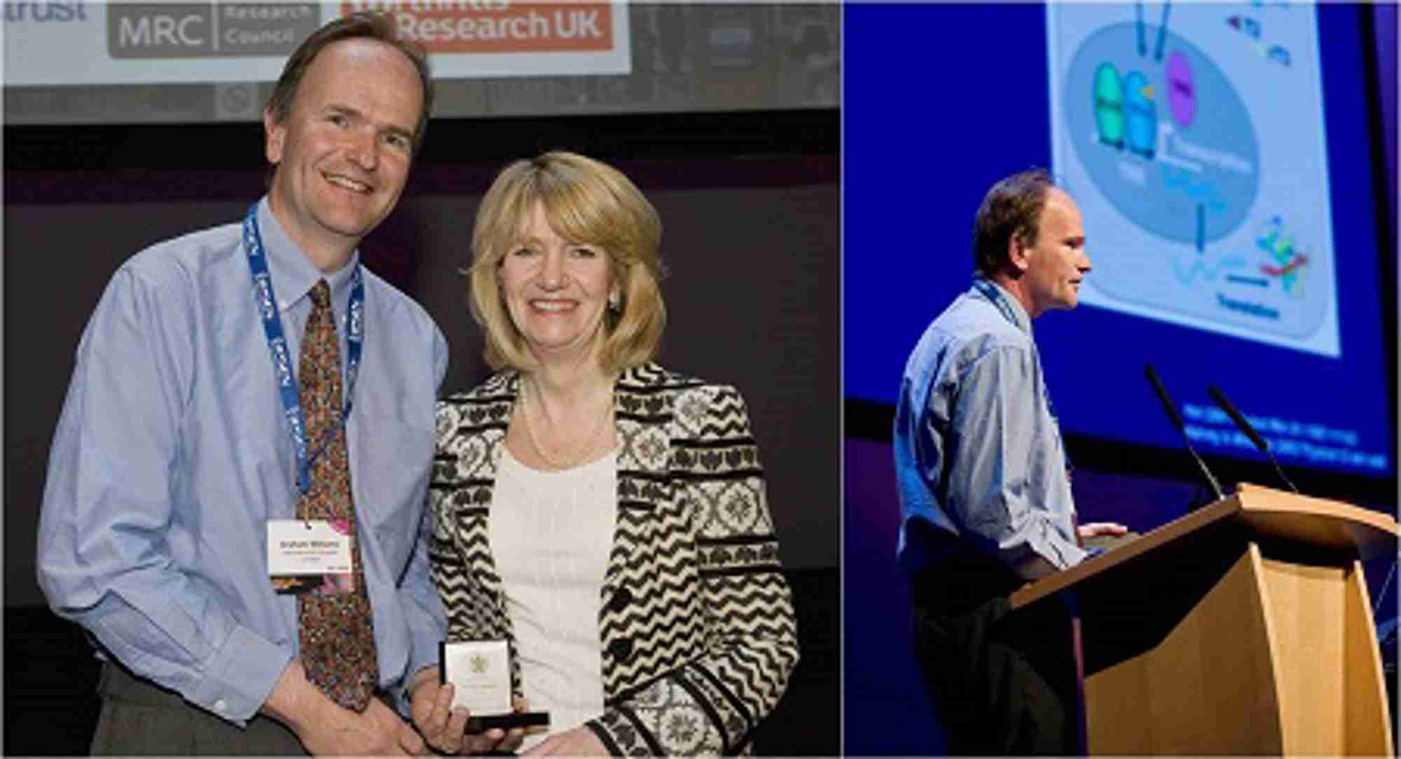 Graham (pictured with Julia Buckingham, former President of the Society) was awarded the Society for Endocrinology medal in 2011.