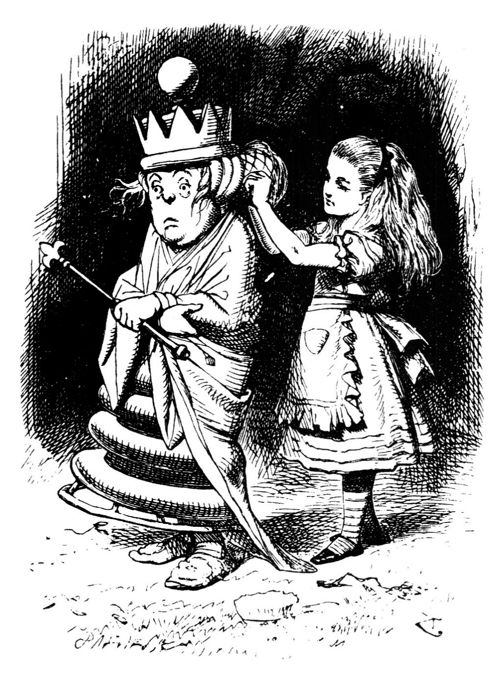 Alice and the White Queen, from Through the Looking-Glass and What Alice Found There. Illustration by John Tenniel (Public Domain)