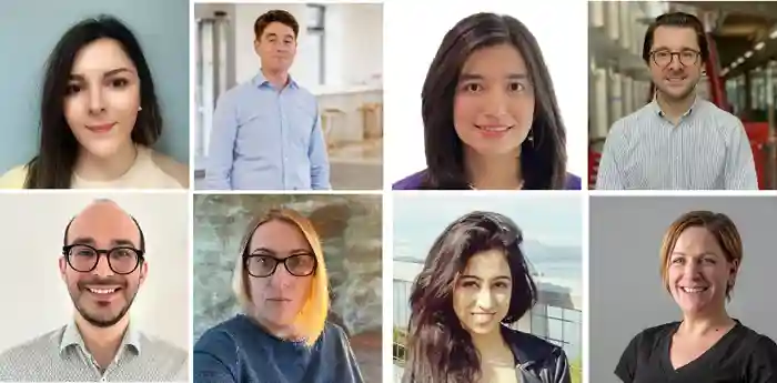 Top row L-R: Victoria Chatzimavridou-Grigoriadou, John Hough, Zin Htut, Edouard Mills. Bottow row L-R:  Greg Panagiotou, Cosmina Schiteanu, Bhavna Sharma, Vincent Simpson and Angela Taylor
